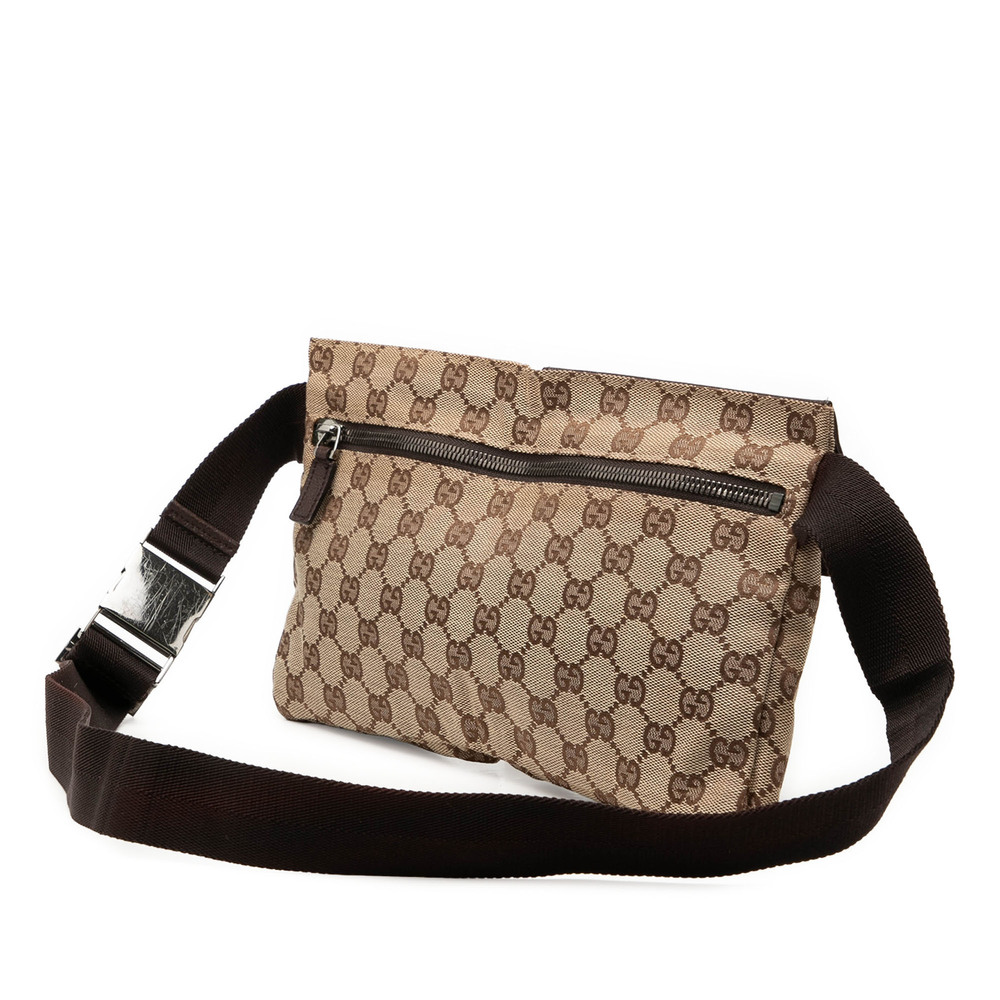 Pre-Loved Gucci GG Canvas Double Pocket Belt Bag - Picture 2 of 8